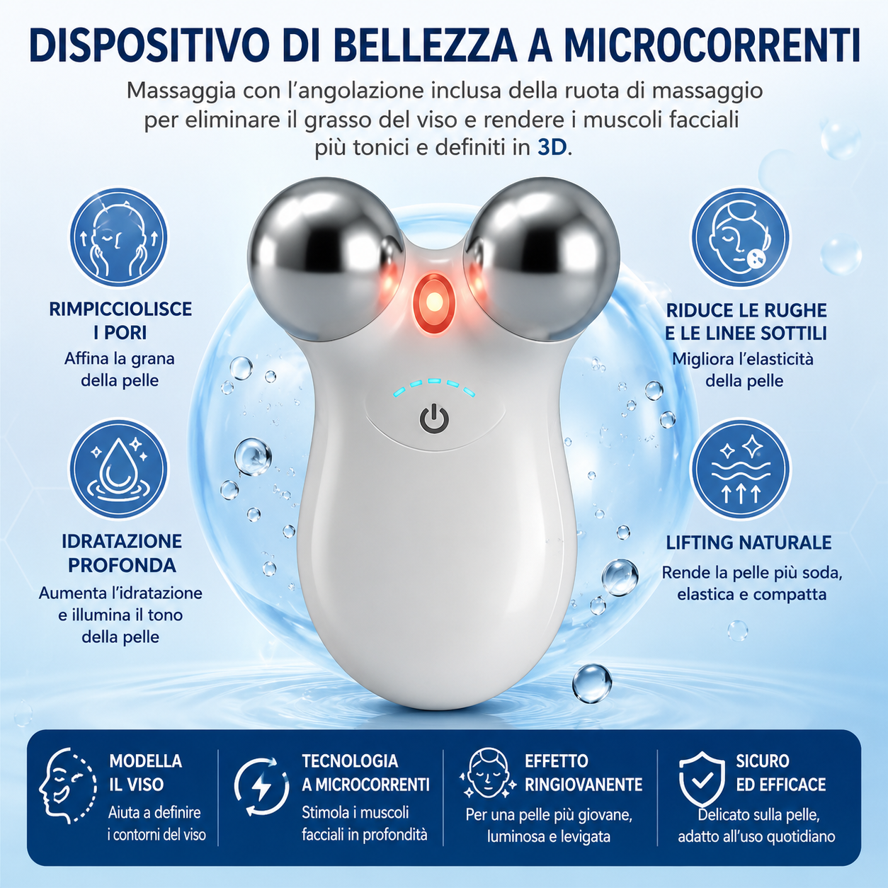 Massaggiatore EMS Viso Lifting RF